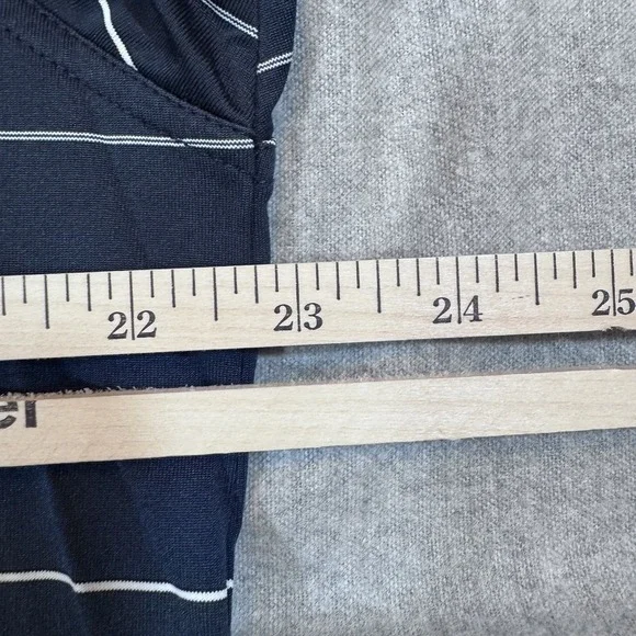 Greg Norman Shirt Mens Large Polo Navy Blue Striped Play Dry Golf Performance - Picture 7 of 9